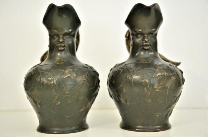 art nouveau pitchers from charles theodore perron 1900s set of 2 3