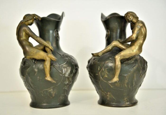 art nouveau pitchers from charles theodore perron 1900s set of 2 5