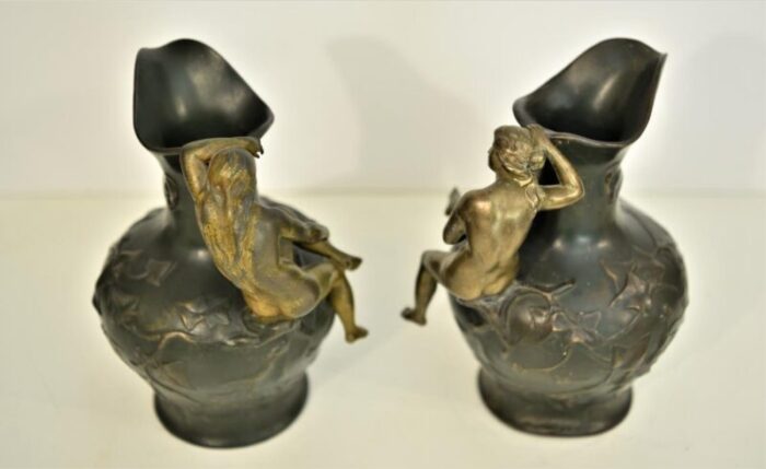 art nouveau pitchers from charles theodore perron 1900s set of 2 6