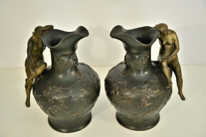 art nouveau pitchers from charles theodore perron 1900s set of 2 8