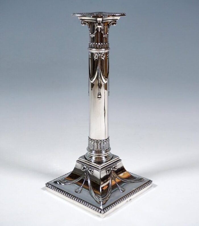 art nouveau silver candle holders from j m van kempen netherlands 1900s set of 2 4