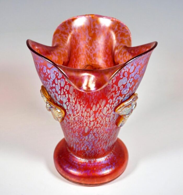 art nouveau vase with applied butterflies from loetz 1890s 4