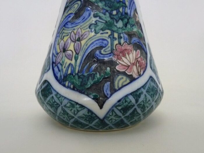 art nouveau vase with floral decoration in earthenware by h gillieron 1920s 6