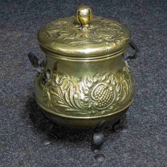 arts and crafts brass log bin 1890s 6