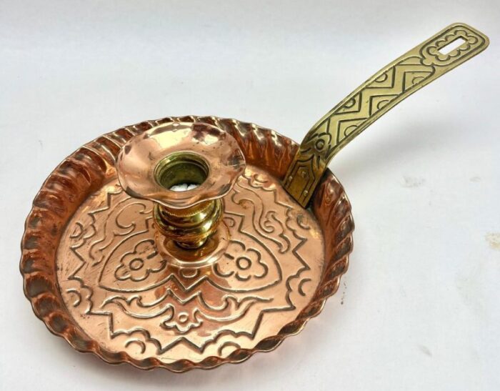 arts crafts copper and brass candleholder 1900s 2