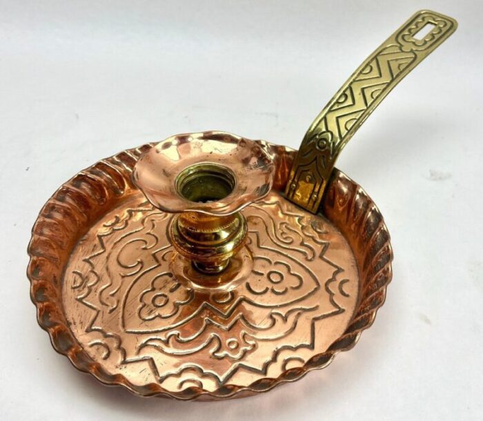 arts crafts copper and brass candleholder 1900s 5