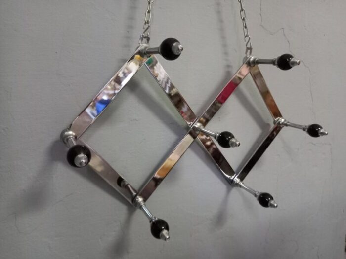 at4 model wall rack in chrome plated brass by luigi caccia dominioni for azucena 1960s 4