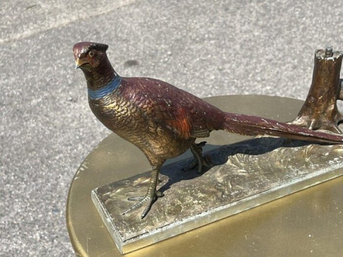 austrian cold painted pheasant table lighter striker 3