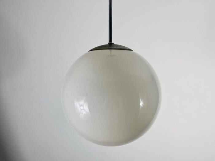 bauhaus opal glass pendant lamp germany 1960s 8373