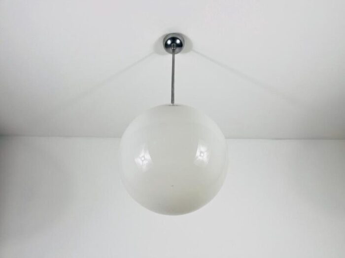 bauhaus opal glass pendant lamp germany 1960s 8517