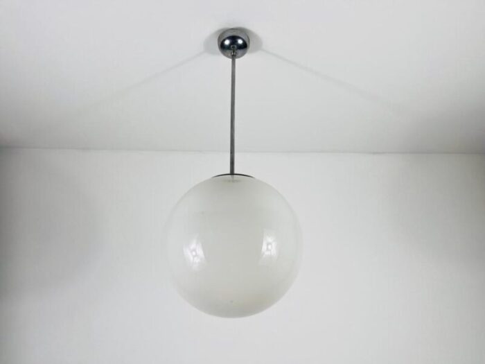 bauhaus opal glass pendant lamp germany 1960s 9085