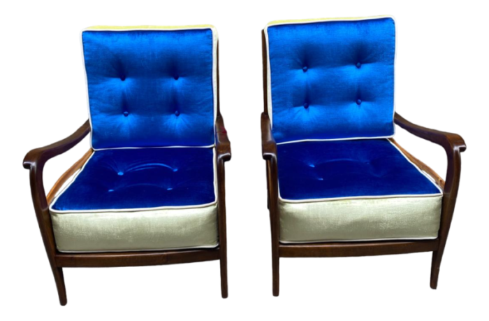 beech lounge chairs by paolo buffa 1950s set of 2 0257