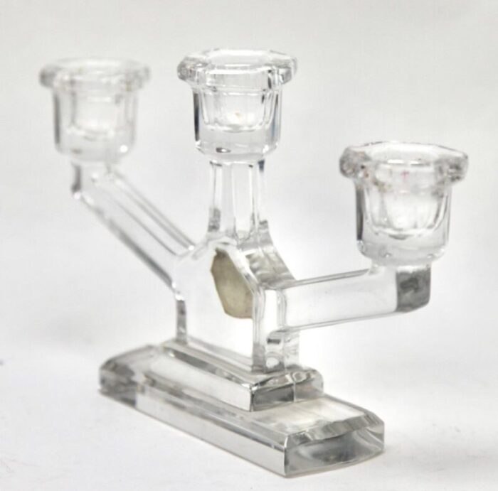 belgian crystal candlesticks from val saint lambert 1930s set of 2 8