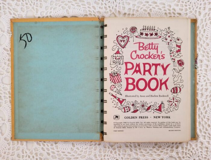 betty crockers party book 1960 first edition second printing 4544