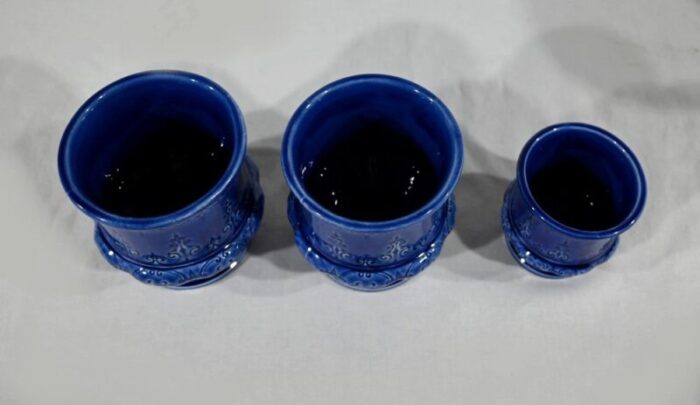 blue service in choisy le roy earthenware set of 5 15