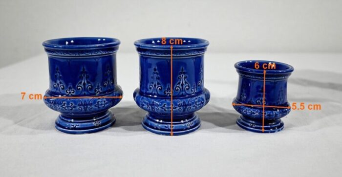 blue service in choisy le roy earthenware set of 5 18