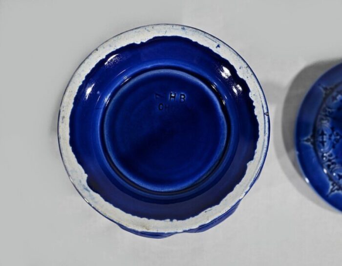 blue service in choisy le roy earthenware set of 5 21