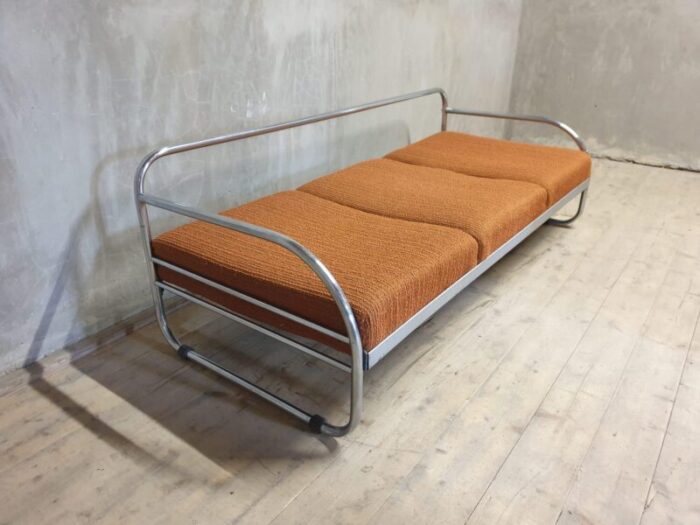 bohemia bauhaus chromed sofa from kovona 1930s 2698