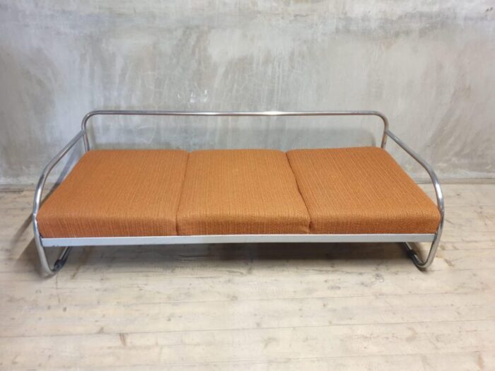 bohemia bauhaus chromed sofa from kovona 1930s 4226