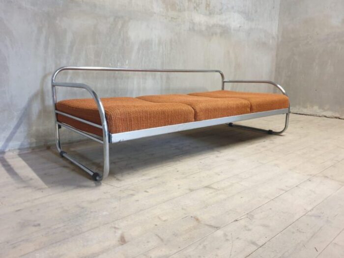 bohemia bauhaus chromed sofa from kovona 1930s 5702