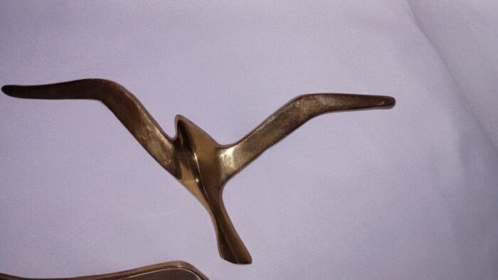 brass bird wall decorations 1970s set of 2 5