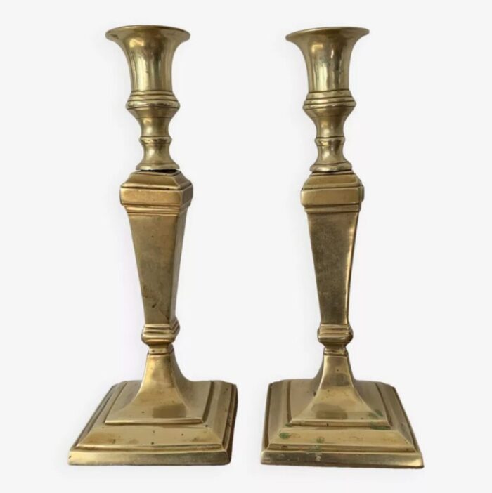 brass candlesticks set of 2 1