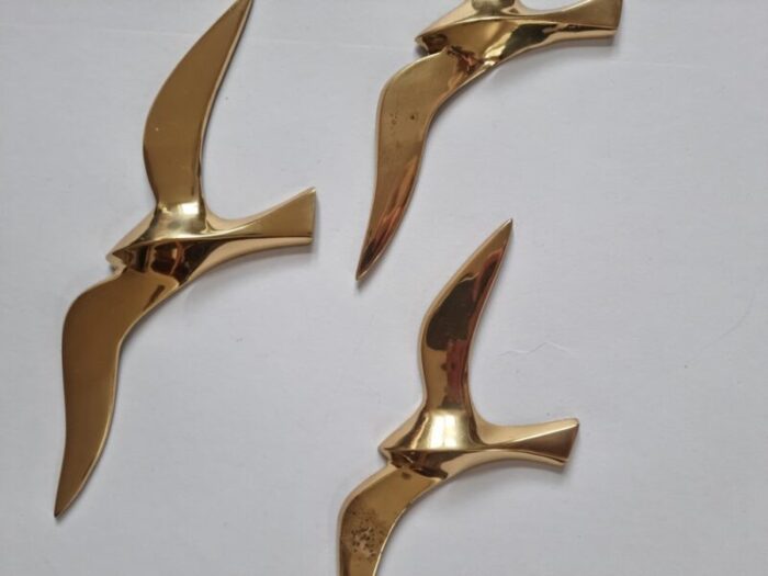 brass wall decor sculptures of seagulls austria 1963 set of 3 10