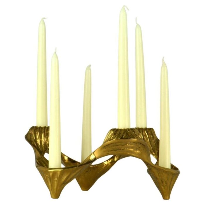 bronze candelabra for 6 candles 1970s 3