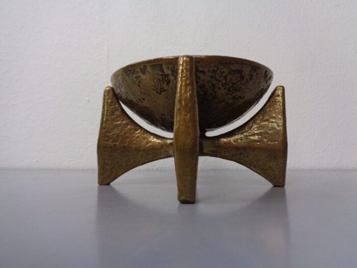 brutalist bronze candleholder by michael harjes 1960s 3