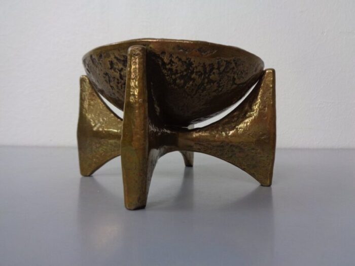 brutalist bronze candleholder by michael harjes 1960s 4