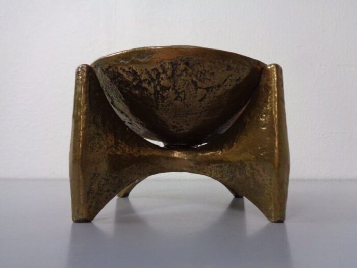 brutalist bronze candleholder by michael harjes 1960s 5