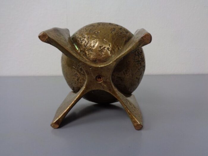 brutalist bronze candleholder by michael harjes 1960s 7