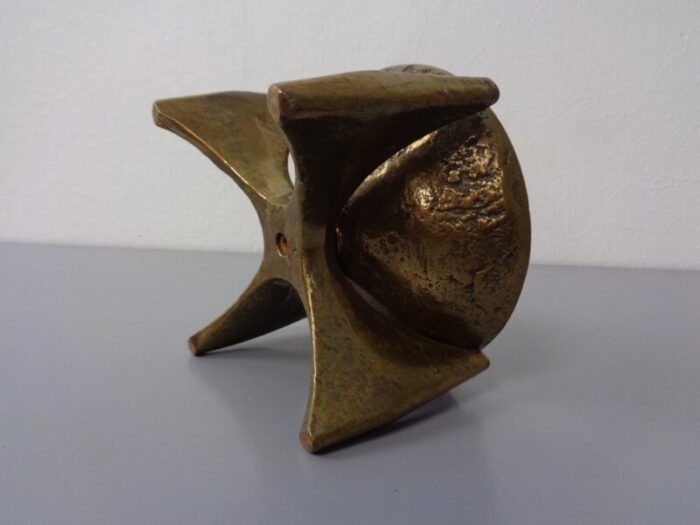 brutalist bronze candleholder by michael harjes 1960s 9