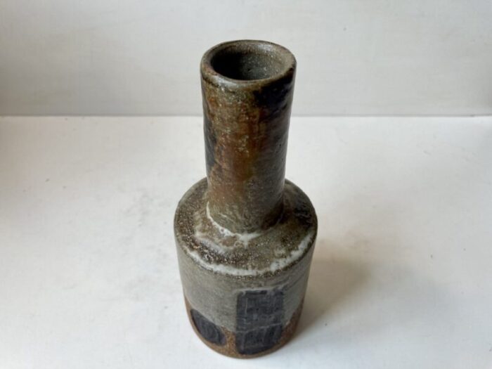 brutalist glazed stoneware vase by jette helleroe for axella design 1970s 4