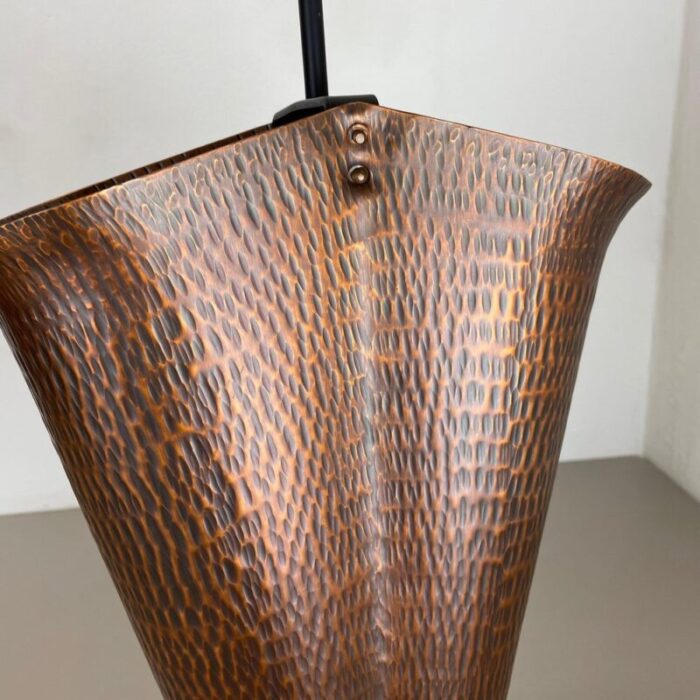 brutalist hollywood regency metal copper umbrella stand germany 1970s 13