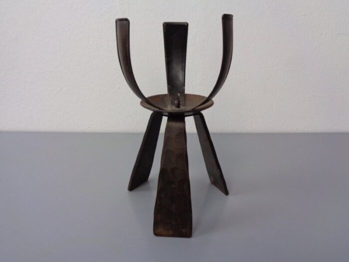 brutalist iron candleholder germany 1960s 1