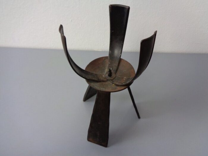 brutalist iron candleholder germany 1960s 11