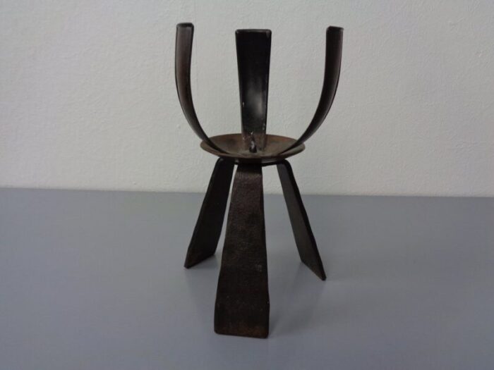 brutalist iron candleholder germany 1960s 12