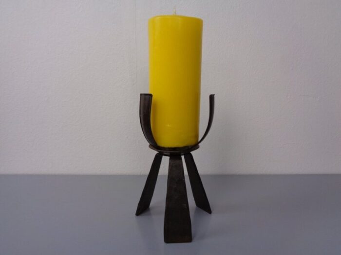 brutalist iron candleholder germany 1960s 13