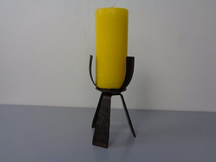 brutalist iron candleholder germany 1960s 2