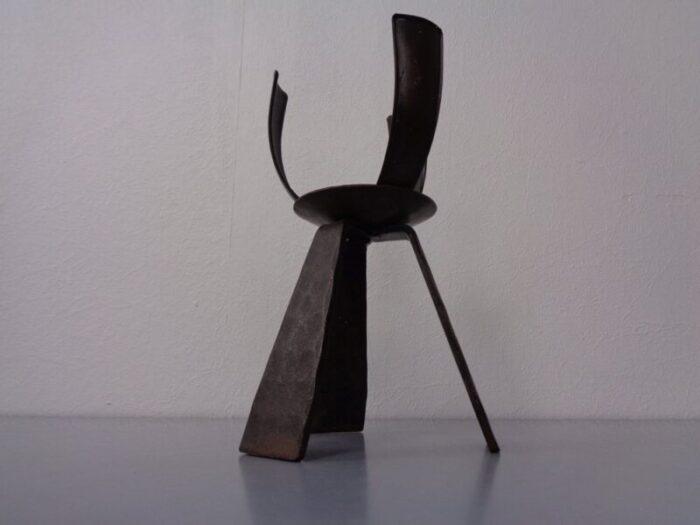 brutalist iron candleholder germany 1960s 3