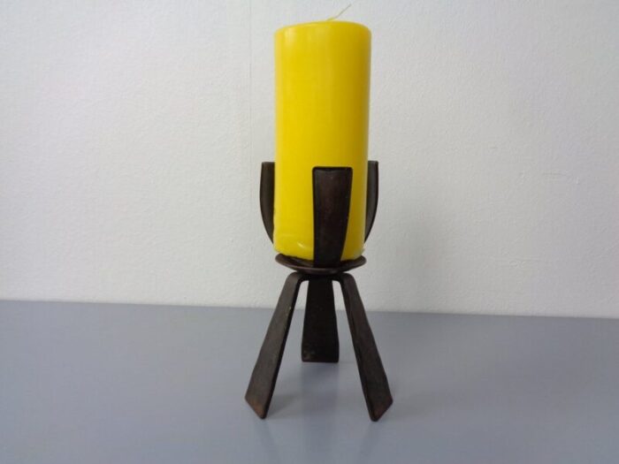 brutalist iron candleholder germany 1960s 5