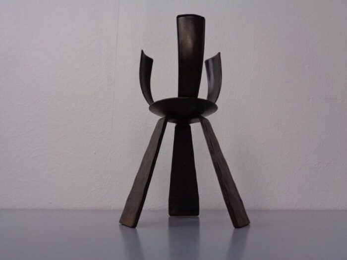 brutalist iron candleholder germany 1960s 8