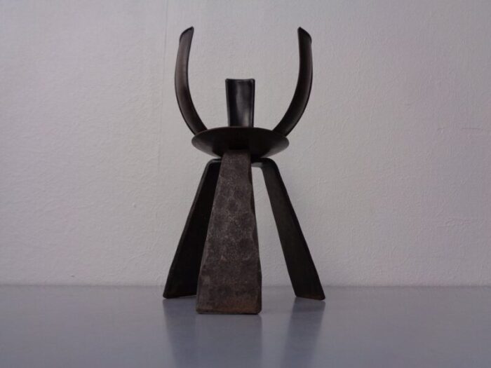 brutalist iron candleholder germany 1960s 9