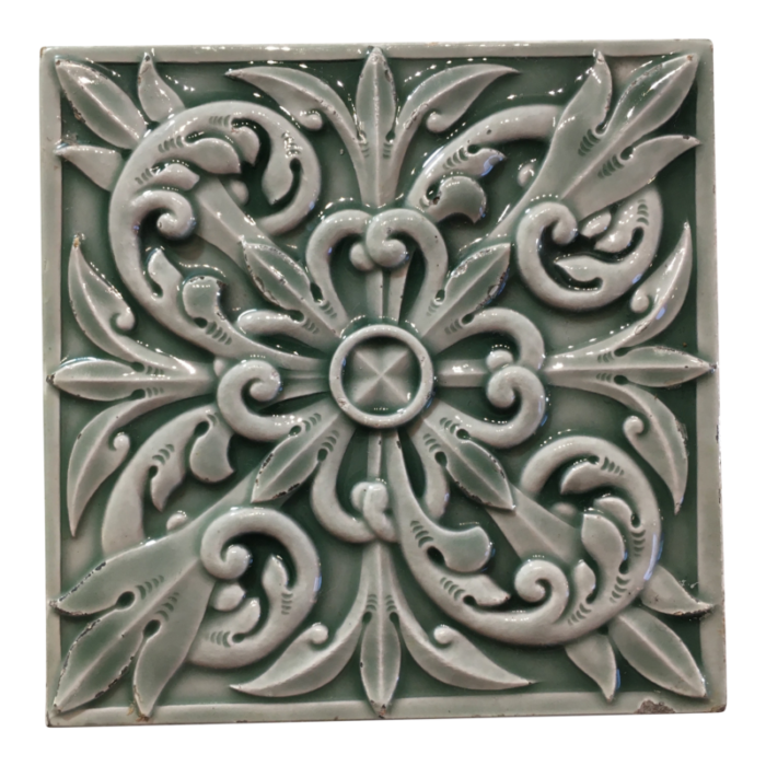 celadon green victorian tile circa 1890 3000