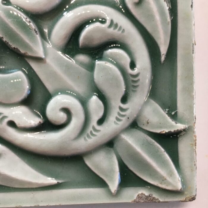 celadon green victorian tile circa 1890 4232