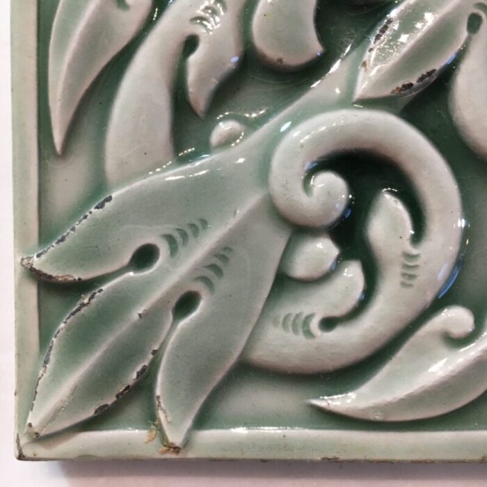 celadon green victorian tile circa 1890 8959