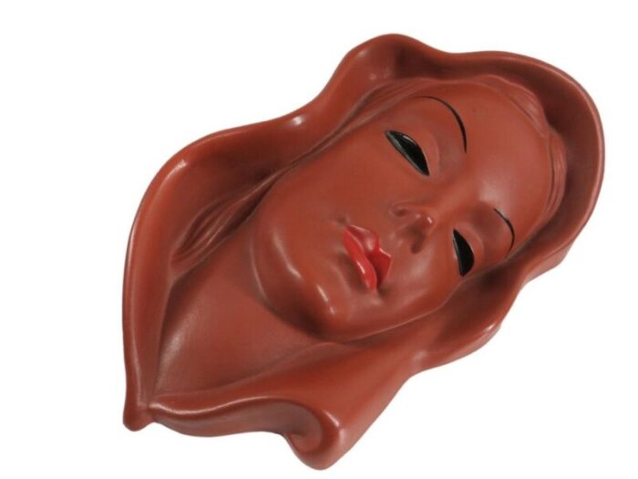 ceramic 7831 madonna wall mask in ceramic from friedrich goldscheider 1950s 3