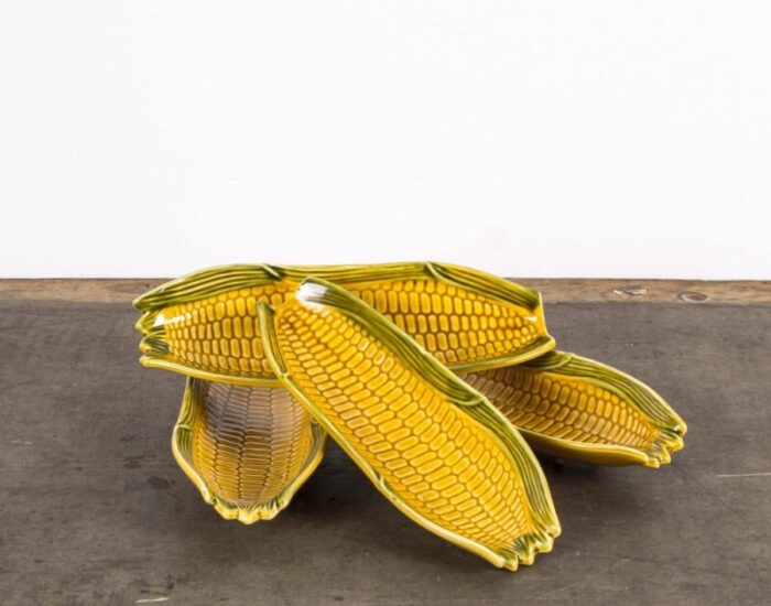 ceramic corn plates 1950s set of 4 10