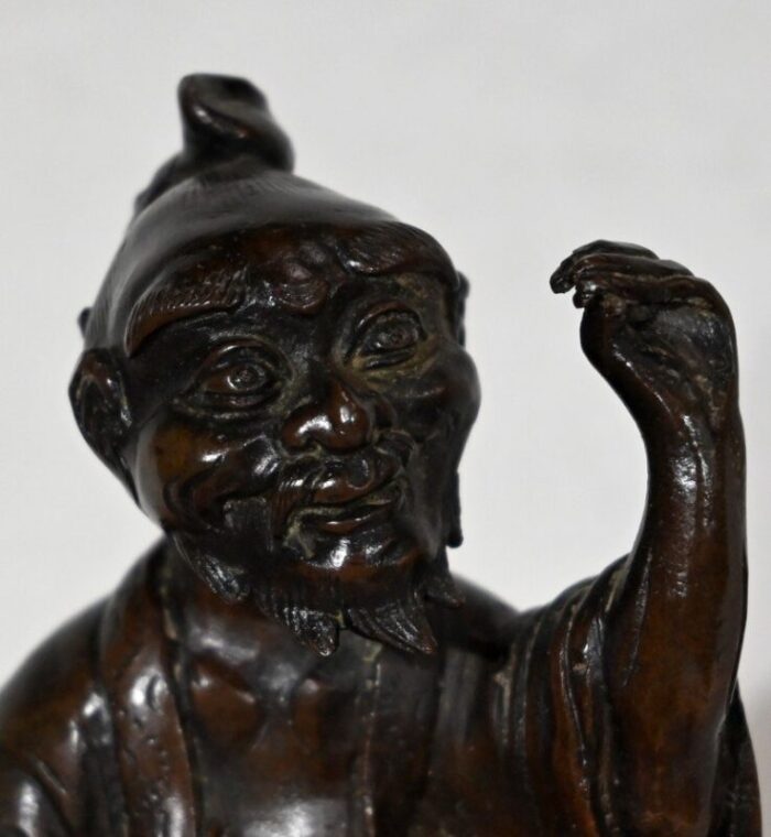 chinese bronze figure with foo dog early 1900s 5